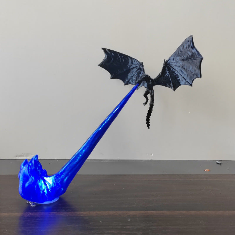 Emberwing Flying Dragon Lamp — 3D-Printed Book Nook Light, Fire or Ice Flame