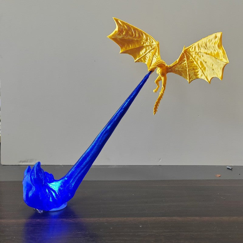 Emberwing Flying Dragon Lamp — 3D-Printed Book Nook Light, Fire or Ice Flame